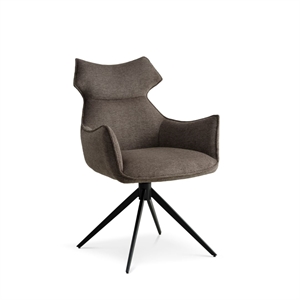 LIVA SPISEBORDSSTOL - SORT DREJESTEL - SEPHIA BROWN STOF - STÆRK PRIS